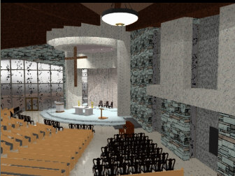 Conceptual Interior of Church Santuary
