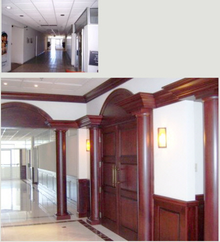 Zydus Foyer Renovation Before and After